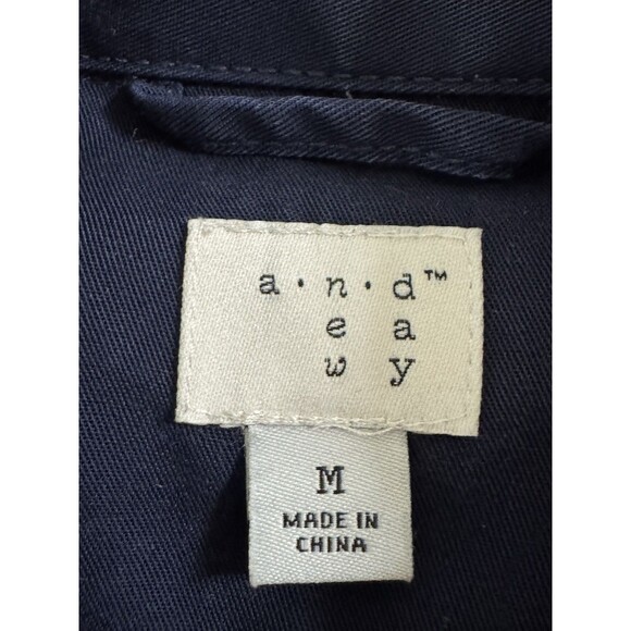 A New Day Womens Jacket M Blue Cinched Lyocell Utility Cargo Medium Lightweight - Picture 4 of 6